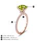 4 - Aisha 2.15 Ctw (8.00 mm) Round Peridot with side Lab Grown Diamond Hidden Halo Engagement ring
