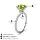 4 - Aisha 2.15 Ctw (8.00 mm) Round Peridot with side Lab Grown Diamond Hidden Halo Engagement ring