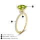 4 - Aisha 2.15 Ctw (8.00 mm) Round Peridot with side Lab Grown Diamond Hidden Halo Engagement ring