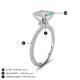 4 - Aisha 1.75 Ctw (8.00 mm) Round Opal with side Lab Grown Diamond Hidden Halo Engagement ring