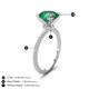 4 - Aisha 2.61 Ctw (8.00 mm) Round Created Alexandrite with side Lab Grown Diamond Hidden Halo Engagement ring