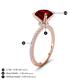 4 - Aisha 2.61 Ctw (8.00 mm) Round Red Garnet with side Lab Grown Diamond Hidden Halo Engagement ring