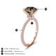 4 - Aisha 2.15 Ctw (8.00 mm) Round Smoky Quartz with side Lab Grown Diamond Hidden Halo Engagement ring