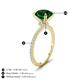4 - Aisha 2.10 Ctw (8.00 mm) Round Created Emerald with side Lab Grown Diamond Hidden Halo Engagement ring