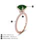 4 - Aisha 2.10 Ctw (8.00 mm) Round Created Emerald with side Lab Grown Diamond Hidden Halo Engagement ring