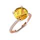 5 - Aisha 2.25 Ctw (8.00 mm) Round Citrine with side Lab Grown Diamond Hidden Halo Engagement ring