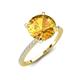5 - Aisha 2.25 Ctw (8.00 mm) Round Citrine with side Lab Grown Diamond Hidden Halo Engagement ring