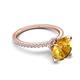 6 - Aisha 2.25 Ctw (8.00 mm) Round Citrine with side Lab Grown Diamond Hidden Halo Engagement ring