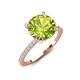 5 - Aisha 2.15 Ctw (8.00 mm) Round Peridot with side Lab Grown Diamond Hidden Halo Engagement ring