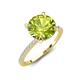 5 - Aisha 2.15 Ctw (8.00 mm) Round Peridot with side Lab Grown Diamond Hidden Halo Engagement ring