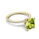 6 - Aisha 2.15 Ctw (8.00 mm) Round Peridot with side Lab Grown Diamond Hidden Halo Engagement ring
