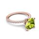 6 - Aisha 2.15 Ctw (8.00 mm) Round Peridot with side Lab Grown Diamond Hidden Halo Engagement ring