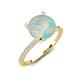 5 - Aisha 1.75 Ctw (8.00 mm) Round Opal with side Lab Grown Diamond Hidden Halo Engagement ring