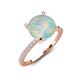 5 - Aisha 1.75 Ctw (8.00 mm) Round Opal with side Lab Grown Diamond Hidden Halo Engagement ring