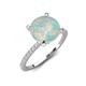 5 - Aisha 1.75 Ctw (8.00 mm) Round Opal with side Lab Grown Diamond Hidden Halo Engagement ring