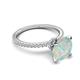 6 - Aisha 1.75 Ctw (8.00 mm) Round Opal with side Lab Grown Diamond Hidden Halo Engagement ring