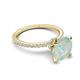 6 - Aisha 1.75 Ctw (8.00 mm) Round Opal with side Lab Grown Diamond Hidden Halo Engagement ring