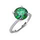 5 - Aisha 2.61 Ctw (8.00 mm) Round Created Alexandrite with side Lab Grown Diamond Hidden Halo Engagement ring