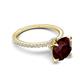 6 - Aisha 2.61 Ctw (8.00 mm) Round Red Garnet with side Lab Grown Diamond Hidden Halo Engagement ring