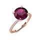 5 - Aisha 2.61 Ctw (8.00 mm) Round Rhodolite Garnet with side Lab Grown Diamond Hidden Halo Engagement ring