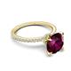 6 - Aisha 2.61 Ctw (8.00 mm) Round Rhodolite Garnet with side Lab Grown Diamond Hidden Halo Engagement ring
