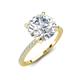 5 - Aisha 1.95 Ctw (8.00 mm) Round Moissanite with side Lab Grown Diamond Hidden Halo Engagement ring