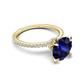 6 - Aisha 3.10 Ctw (8.00 mm) Round Created Blue Sapphire with side Lab Grown Diamond Hidden Halo Engagement ring