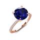 5 - Aisha 3.10 Ctw (8.00 mm) Round Created Blue Sapphire with side Lab Grown Diamond Hidden Halo Engagement ring