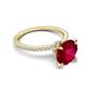 6 - Aisha 3.10 Ctw (8.00 mm) Round Created Ruby with side Lab Grown Diamond Hidden Halo Engagement ring