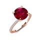 5 - Aisha 3.10 Ctw (8.00 mm) Round Created Ruby with side Lab Grown Diamond Hidden Halo Engagement ring