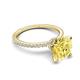 6 - Aisha 3.10 Ctw (8.00 mm) Round Created Yellow Sapphire with side Lab Grown Diamond Hidden Halo Engagement ring