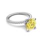 6 - Aisha 3.10 Ctw (8.00 mm) Round Created Yellow Sapphire with side Lab Grown Diamond Hidden Halo Engagement ring