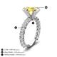 3 - Zariya 4.25 ctw Center Round Created Created Yellow Sapphire with Side Lab Grown Diamond Solitaire Plus Engagement Ring 