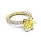 5 - Zariya 4.25 ctw Center Round Created Created Yellow Sapphire (VS1/F) with Side Lab Grown Diamond Solitaire Plus Engagement Ring 