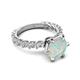 5 - Zariya 2.90 ctw Center Round Lab Opal with Side Lab Grown Diamond Solitaire Plus Engagement Ring 