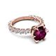 5 - Zariya 3.76 ctw Center Round Rhodolite Garnet with Side Lab Grown Diamond Solitaire Plus Engagement Ring 