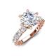 4 - Zariya 3.50 ctw (8.00 mm) Center GIA Certified Round Natural Diamond with Side Lab Grown Diamond Solitaire Plus Engagement Ring 