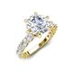 4 - Zariya 3.50 ctw (8.00 mm) Center GIA Certified Round Natural Diamond with Side Lab Grown Diamond Solitaire Plus Engagement Ring 
