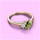 3 - Gemma 7x5 mm Oval Cut Peridot and Lab Grown Diamond Trellis Three Stone Engagement Ring 