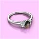 3 - Gemma 7x5 mm Oval Cut Lab Created Alexandrite and Lab Grown Diamond Trellis Three Stone Engagement Ring 
