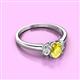3 - Gemma 7x5 mm Oval Cut Yellow Sapphire and Lab Grown Diamond Trellis Three Stone Engagement Ring 