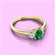 3 - Gemma 7x5 mm Oval Cut Emerald and Lab Grown Diamond Trellis Three Stone Engagement Ring 