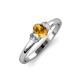 4 - Gemma 7x5 mm Oval Cut Citrine and Lab Grown Diamond Trellis Three Stone Engagement Ring 