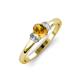 4 - Gemma 7x5 mm Oval Cut Citrine and Lab Grown Diamond Trellis Three Stone Engagement Ring 
