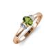 4 - Gemma 7x5 mm Oval Cut Peridot and Lab Grown Diamond Trellis Three Stone Engagement Ring 