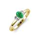 4 - Gemma 7x5 mm Oval Cut Emerald and Lab Grown Diamond Trellis Three Stone Engagement Ring 