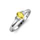 4 - Gemma 7x5 mm Oval Cut Yellow Sapphire and Lab Grown Diamond Trellis Three Stone Engagement Ring 