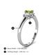 5 - Gemma 7x5 mm Oval Cut Peridot and Lab Grown Diamond Trellis Three Stone Engagement Ring 