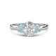 1 - Gemma 8x6 mm Oval Cut Lab Grown Diamond and Aquamarine Trellis Three Stone Engagement Ring 