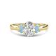 1 - Gemma 8x6 mm Oval Cut Lab Grown Diamond and Aquamarine Trellis Three Stone Engagement Ring 